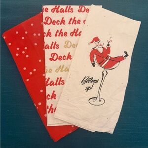 Kate Spade Set of 3 Christmas Dish Towels